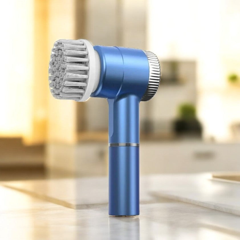 Electric Spin Scrubber with 5 Replaceable Brush Head, Three-Speed Adjustable Handheld Rechargeable Shower Scrubber